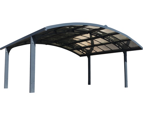 Carport indépendant avec cadre en acier et panneaux de toit