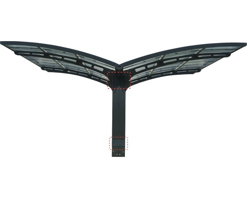 Pavillon avec toit transparent et cadre métallique