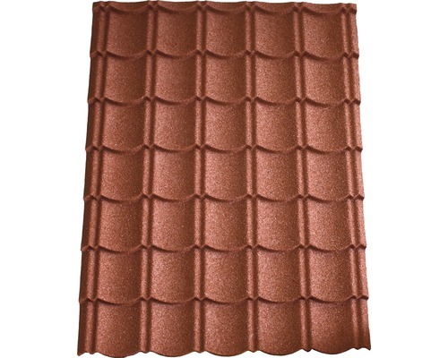 EASY-Pan Metallziegel Granulat rot 1135 mm x 860 mm x 2,8 mm Braune Dachziegel für die Dacheindeckung