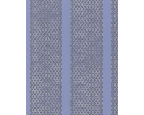 Papier peint intissé 58641 Catania rayures bleu Papier peint avec rayures et motif