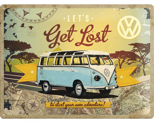 Panneau VW Bulli - Get Lost 30x40 cm