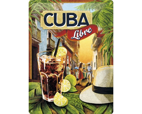 Panneau en tôle Cuba Libre 30x40 cm