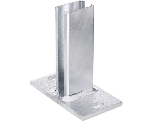 Pied de poteau pour montant en tube profilé 60x40 mm Pied de poteau pour montant en tube profilé 60x40 mm