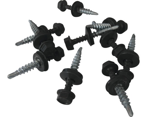 Vis EASY-Pan granulés ardoise 4,8 mm x 35 mm paquet = 40 pièces Plusieurs vis avec rondelle d''étanchéité