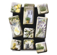 Tableau magnétique décoratif avec motifs de citrons, de lavande et d''olives