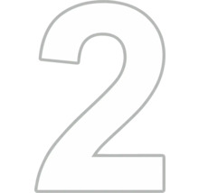 Autocollant / Panneau adhésif « 2 », blanc, appliqué-thumb-0