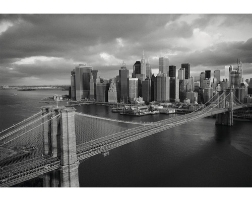 Papier peint panoramique intissé 18011 Brooklyn Bridge noir et blanc 7 pces 350 x 260 cm