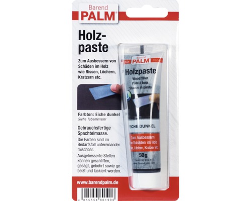 Pâte à bois Barend PALM chêne foncé 50 g Pâte à bois Barend Palm pour réparer les dommages du bois