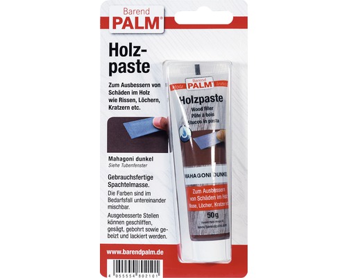 Pâte à bois Barend PALM acajou foncé 50 g Pâte à bois pour réparer les dommages du bois tels que les fissures et les rayures