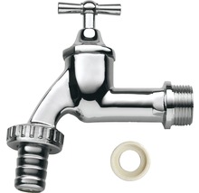 Robinet d''eau en métal avec raccord de tuyau et bague d''étanchéité