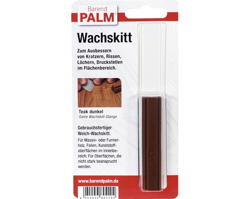 Mastic à la cire Barend Palm pour réparer les rayures, fissures et trous dans le bois de teck foncé
