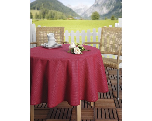 Nappe de table de jardin rouge Ø 160 cm