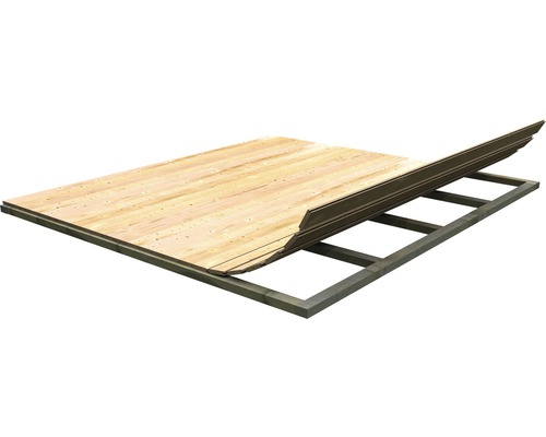 Plancher Karibu pour dimensions de socle 242x183 cm naturel Plancher en bois avec structure de cadre