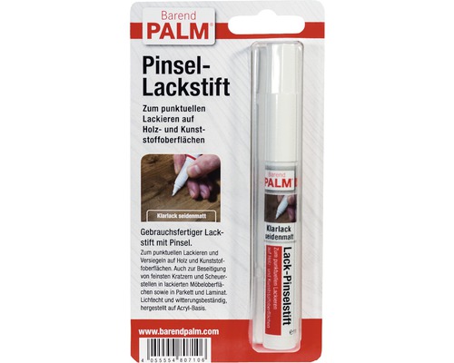 Barend Palm Pinceau de retouche de vernis pour les retouches ponctuelles sur bois et surfaces en plastique