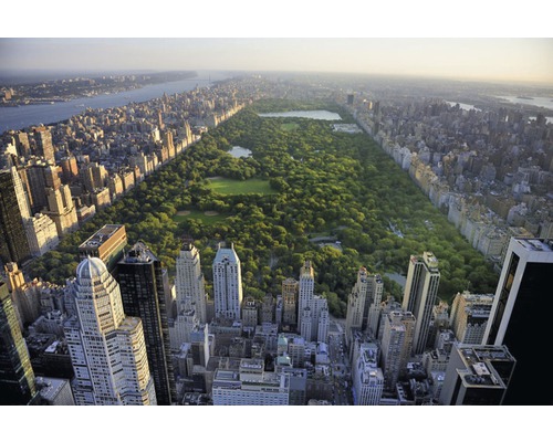 Papier peint panoramique intissé 18040 Central Park View 7 pces 350 x 260 cm Vue aérienne de Central Park, entouré de gratte-ciel à New York