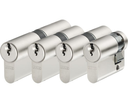 Profilzylinder-Set E20NP Abus 30/30 mm gleichschließend 4 Stück Vier ABUS Doppelzylinder für Türsicherheit