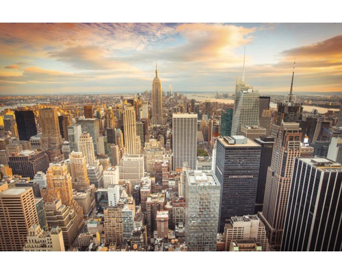 Papier peint panoramique intissé 18055 Manhattan Midtown 7 pces 350 x 260 cm Vue aérienne de la skyline de New York avec des gratte-ciel