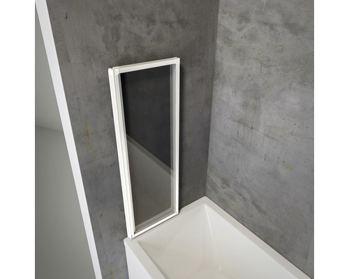 Badewannenaufsatz aus Glas und Rahmen an Badewanne