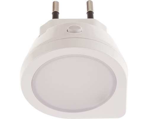Veilleuse LED 1W 1,5 lm 2700 K blanc chaud Apollo blanc avec interrupteur on/off Lampe de prise blanche pour l''intérieur