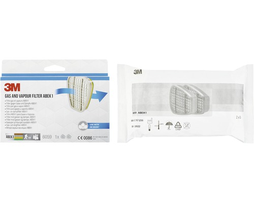 Filtre à gaz et vapeurs 3M ABEK1 en carton et sous film