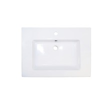 Badmöbel-Set Sanox Porto BxHxT 71 x 57 x 51 cm Frontfarbe eiche natur mit Waschtisch Keramik weiß