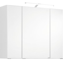 Spiegelschrank Held Möbel 80 x 20 x 66 cm weiß 3-türig LED