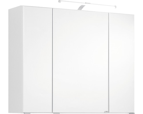 Armoire de toilette Held Möbel 80 x 20 x 66 cm blanc 3 portes led