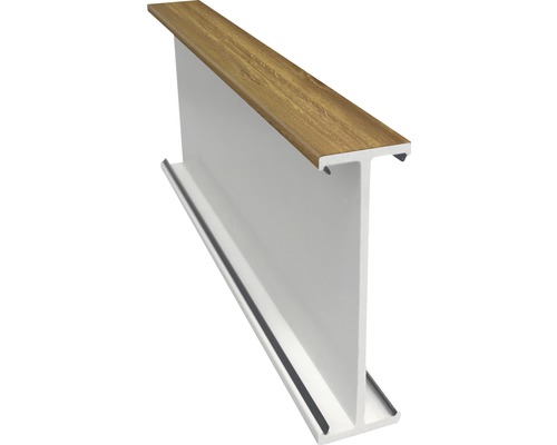 Profilé d'accouplement ARON Basic blanc/golden oak longueur 1400 mm avec vis de fixation