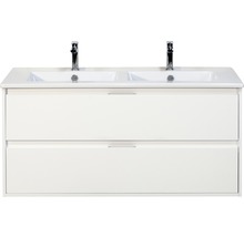Meuble sous-vasque avec deux lavabos et tiroirs