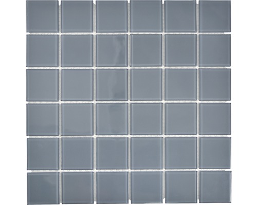Mosaïque en verre cm4SE20F CRYSTAL UNI GRIS 30x30 cm Mosaïque carrée en verre