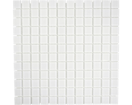 Mosaïque en verre cm4SE30 CRYSTAL UNI ULTRABLANC 30x30 cm Carreau de mosaïque carré en verre