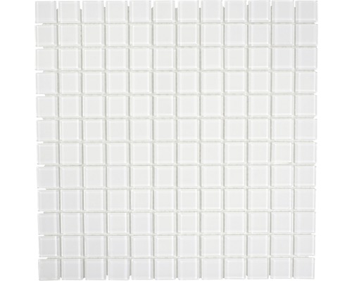 Mosaïque en verre cm4SE30 CRYSTAL UNI ULTRABLANC 30x30 cm