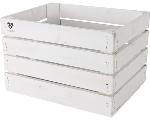 Caisse de rangement en bois blanc