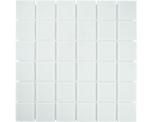 Glasmosaik CM4SE30F Crystal uni superweiß 30x30 cm Mosaikfliese aus Glas, quadratisch