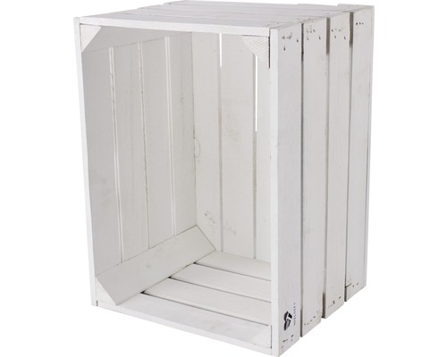 Caisse en bois blanche pour rangement