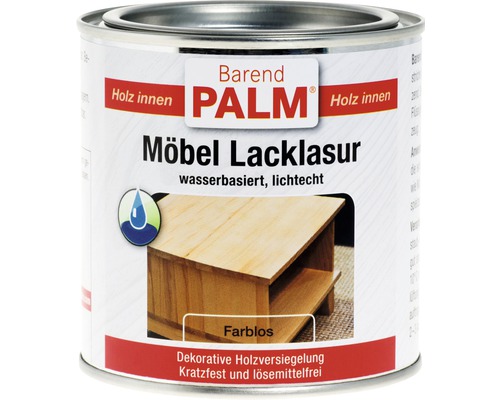 Lasure laque pour meubles Barend PALM incolore 375 ml Barend Palm Lasure pour meubles incolore pour l''intérieur en bidon