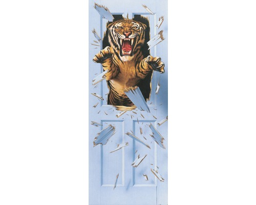 Papier peint panoramique intissé 19602 papier peint de porte Bursting Tiger 2 pces 90 x 200 cm