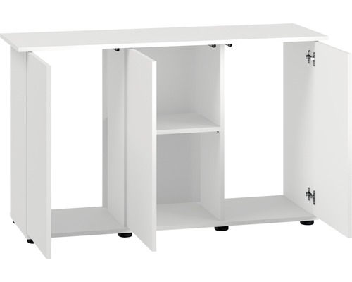 Meuble d''aquarium blanc avec portes ouvertes