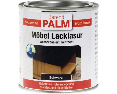 Lasure laque pour meubles Barend PALM noir 375 ml Barend Palm lasure pour meubles intérieur, noir