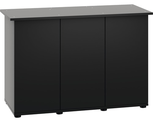 Meuble bas noir à trois portes pour aquariums