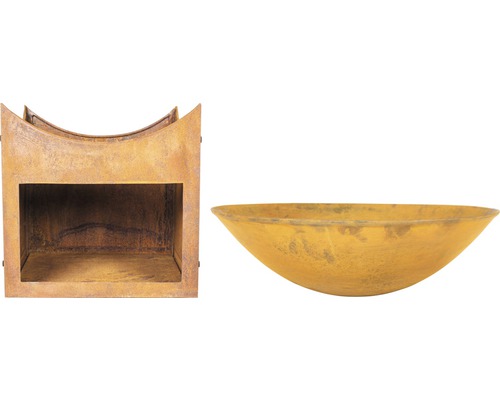 Décoration de jardin avec jardinière et socle en métal