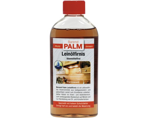 Vernis à l'huile de lin Barend PALM naturel 250 ml Barend Palm Vernis à l''huile de lin pour bois intérieur, sans solvant