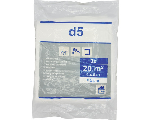 Abdeckfolie im Paket, 20 Quadratmeter, 4 x 5 Meter