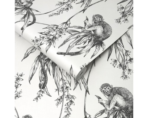 Tapetenrolle mit Affen- und Pflanzenmuster