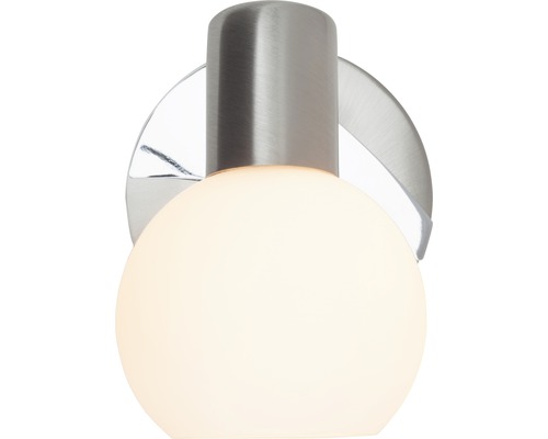 Applique murale avec abat-jour rond blanc et éléments métalliques