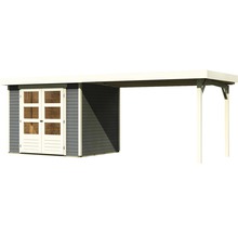 Gartenhaus Karibu Kodiak 3 mit Anbaudach 2,8 m 521 x 238 cm terragrau
