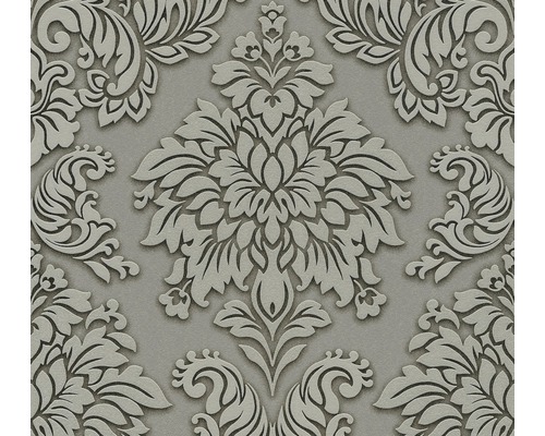 Papier peint intissé 36898-1 Metropolitan Damask gris vert Papier peint à motif floral