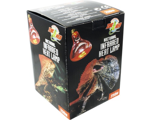 Source de chaleur ZOO MED Nocturnal projecteur infrarouge 250 W Emballage d''une lampe chauffante infrarouge pour reptiles de 250 watts