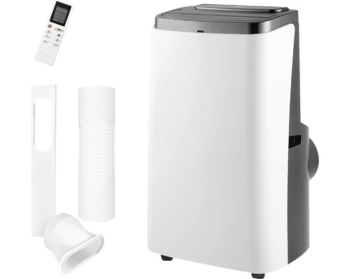 Climatiseur mobile avec tuyau d'évacuation de l'air + télécommande Hantech 12000 BTU blanc/noir pour une pièce allant jusqu'à 84 m³ climatiseur local