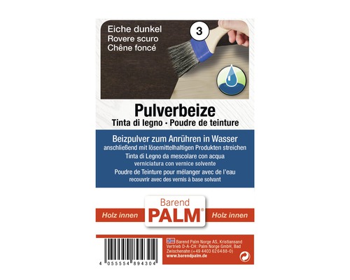 Poudre de teinture Barend PALM chêne foncé 7,5 g Barend Palm Teinture à bois en poudre pour l''intérieur